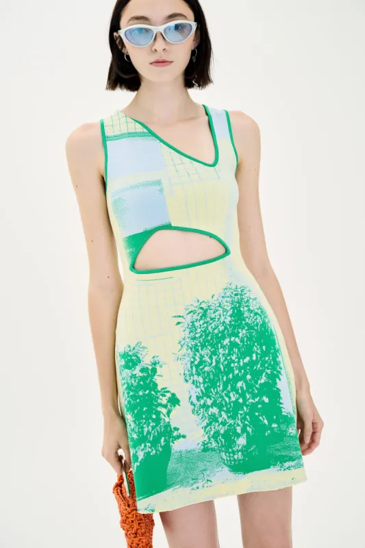 HIBISCUS WINDOW PRINT A-LINE TANK DRESS sold by PH5