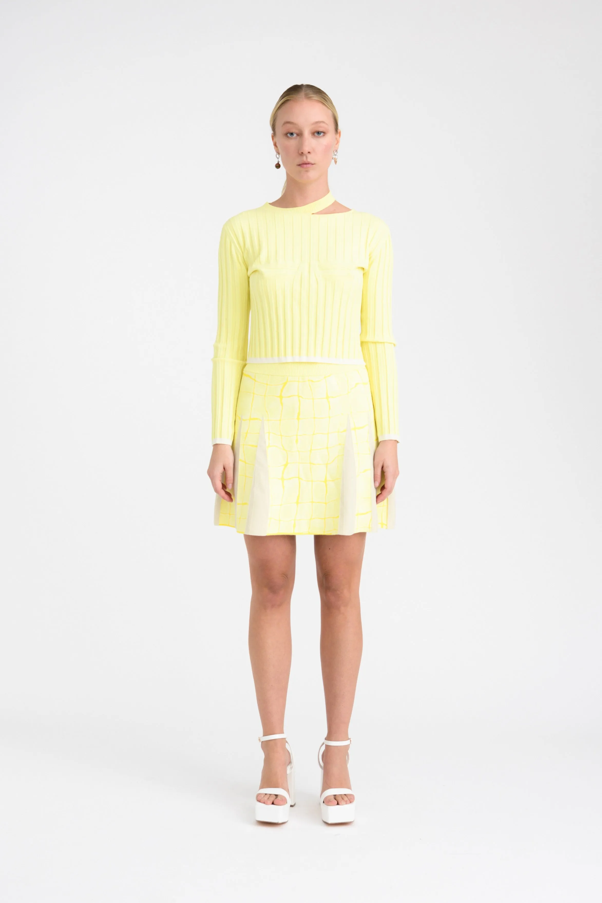 KERRY AQUA PLEATED MINI SKIRT sold by PH5