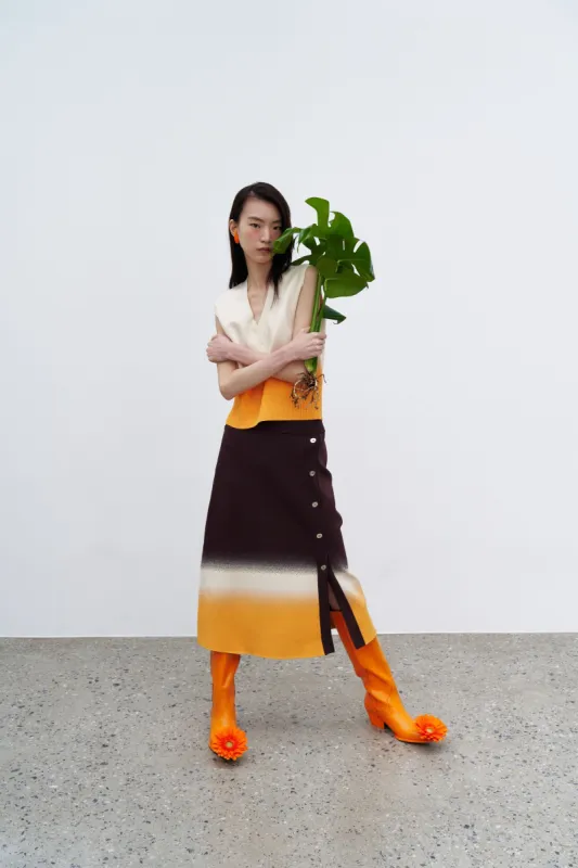 KAFKA GRADIENT PRINT A-LINE MIDI SKIRT sold by PH5