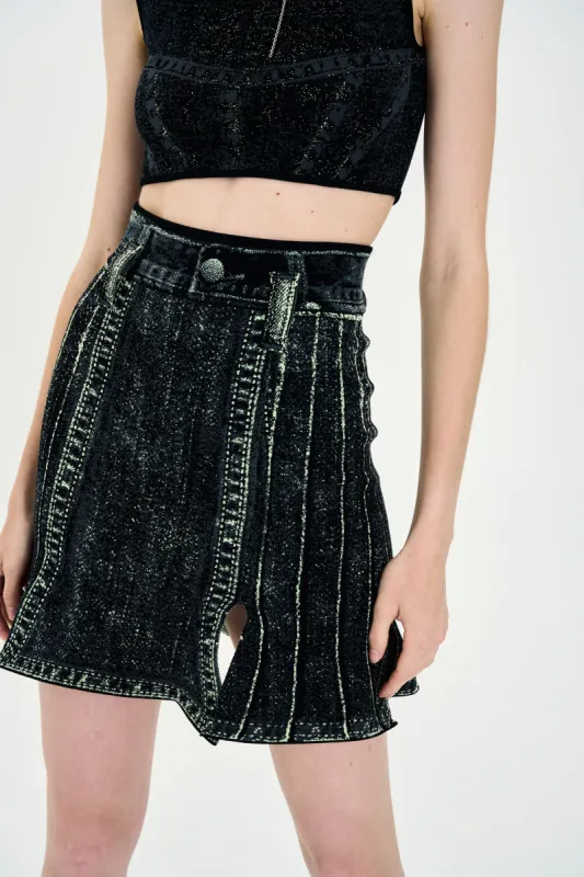 DAHLIA DENIM PRINT CARWASH SKIRT sold by PH5