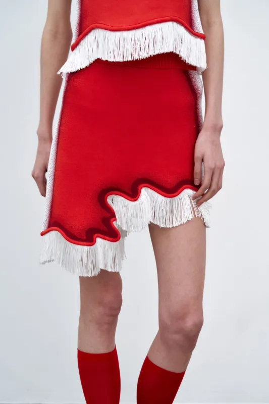 AUDREY WAVY MINI SKIRT WITH FRINGE sold by PH5