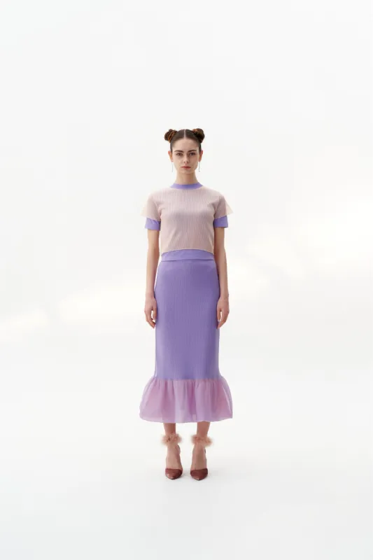 COSMOS 3D-BUBBLE RUCHED MIDI SKIRT sold by PH5