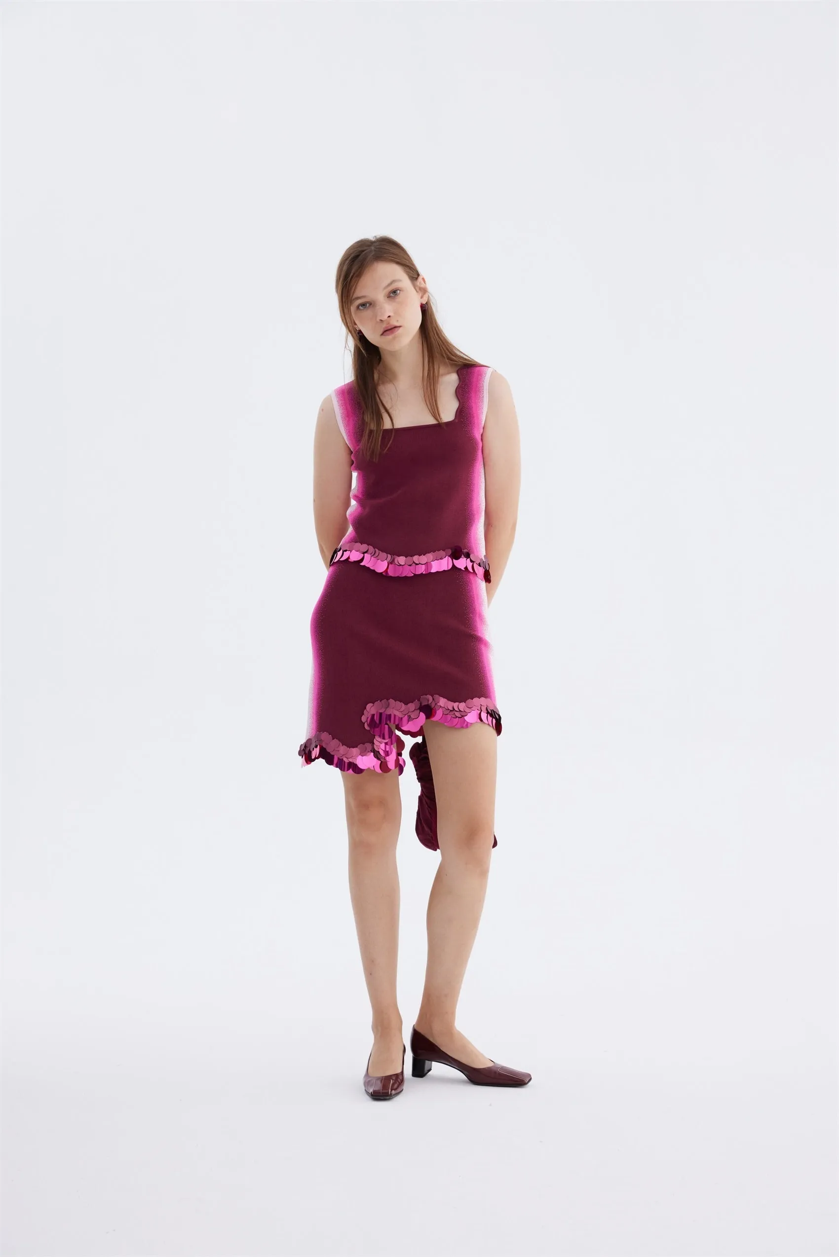 AUDREY WAVY BORDER MINI SKIRT WITH SEQUINS sold by PH5 product image thumbnail 3