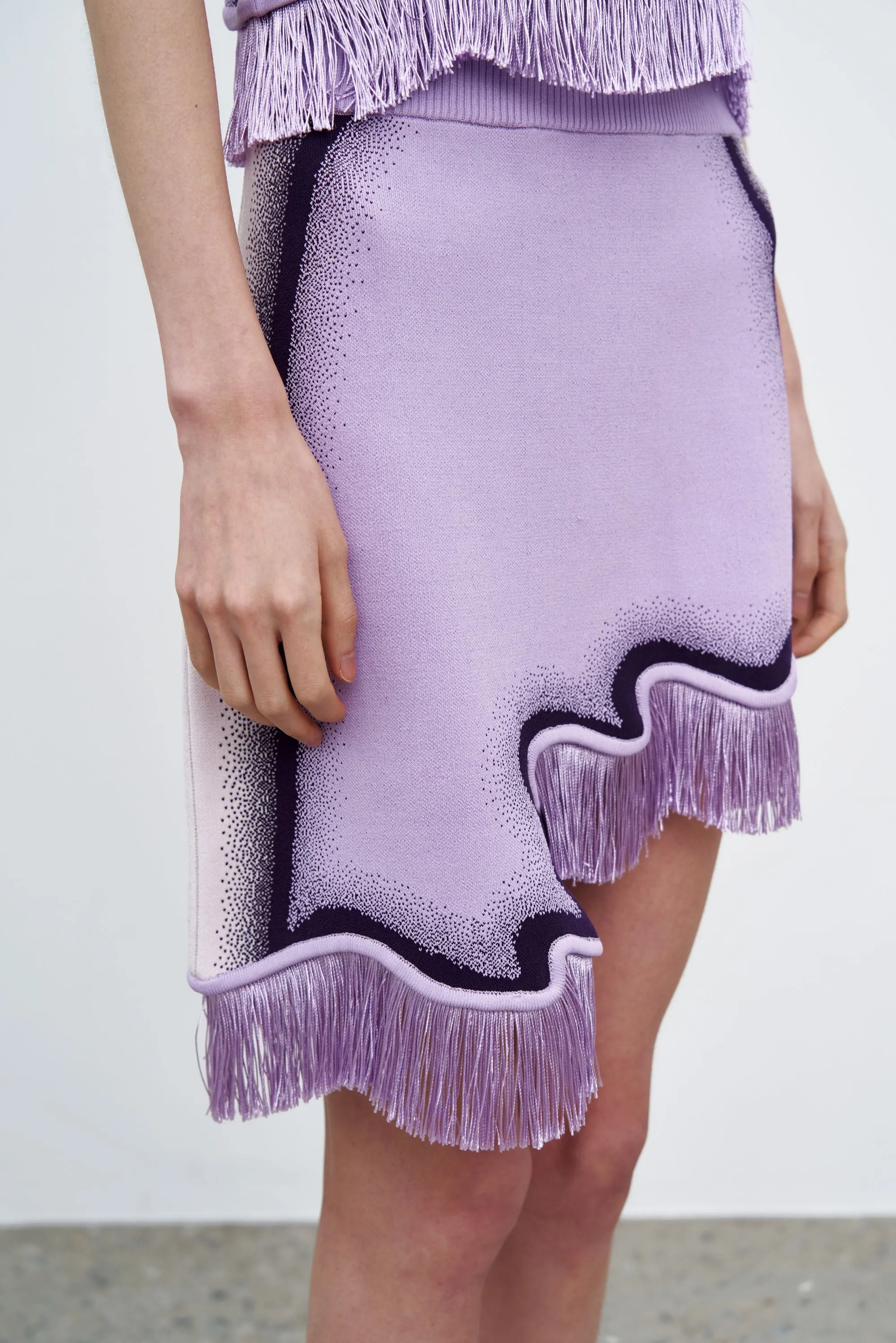 AUDREY WAVY MINI SKIRT WITH FRINGE sold by PH5
