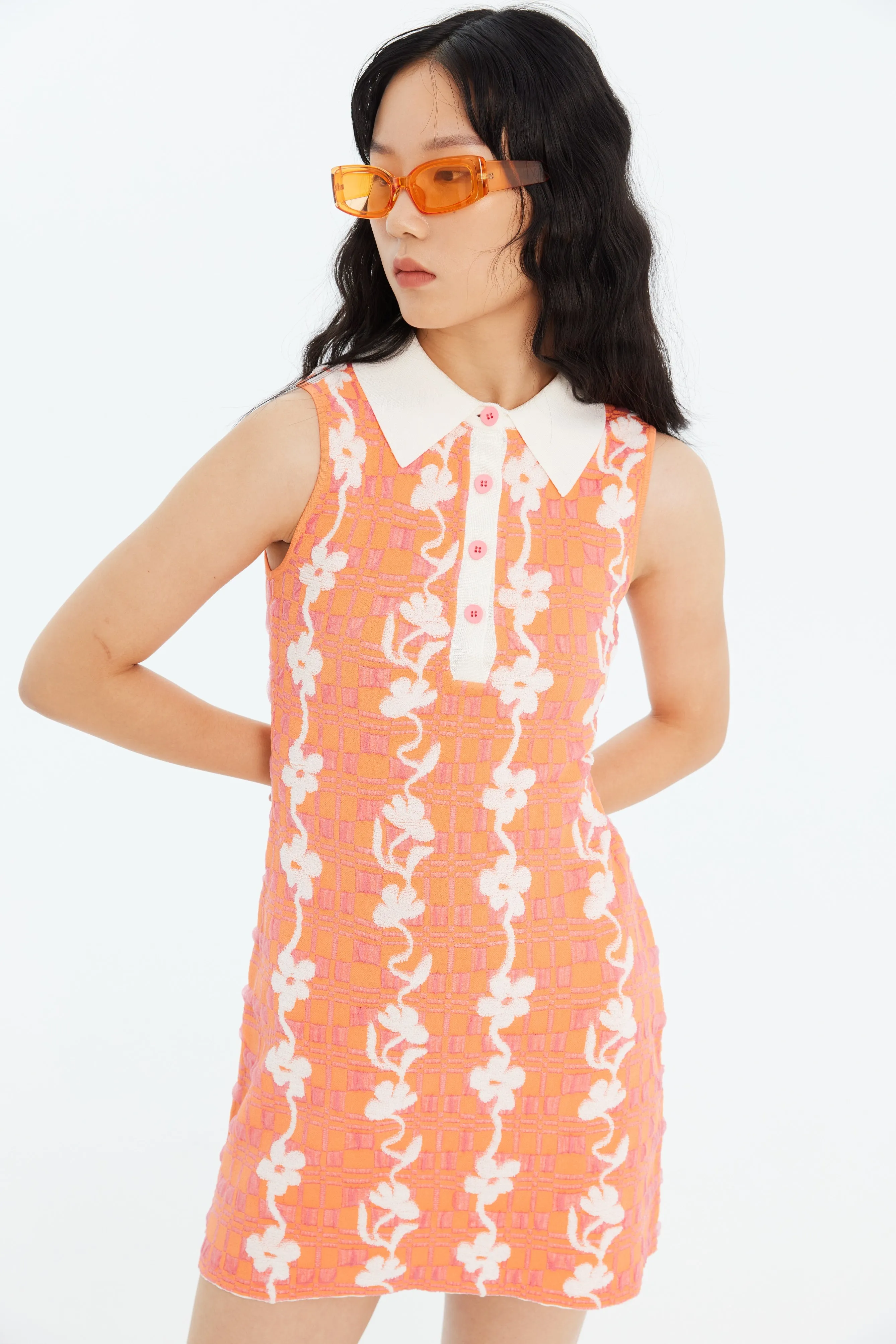 JESS FLORAL STITCH ECO MINI TANK DRESS sold by PH5