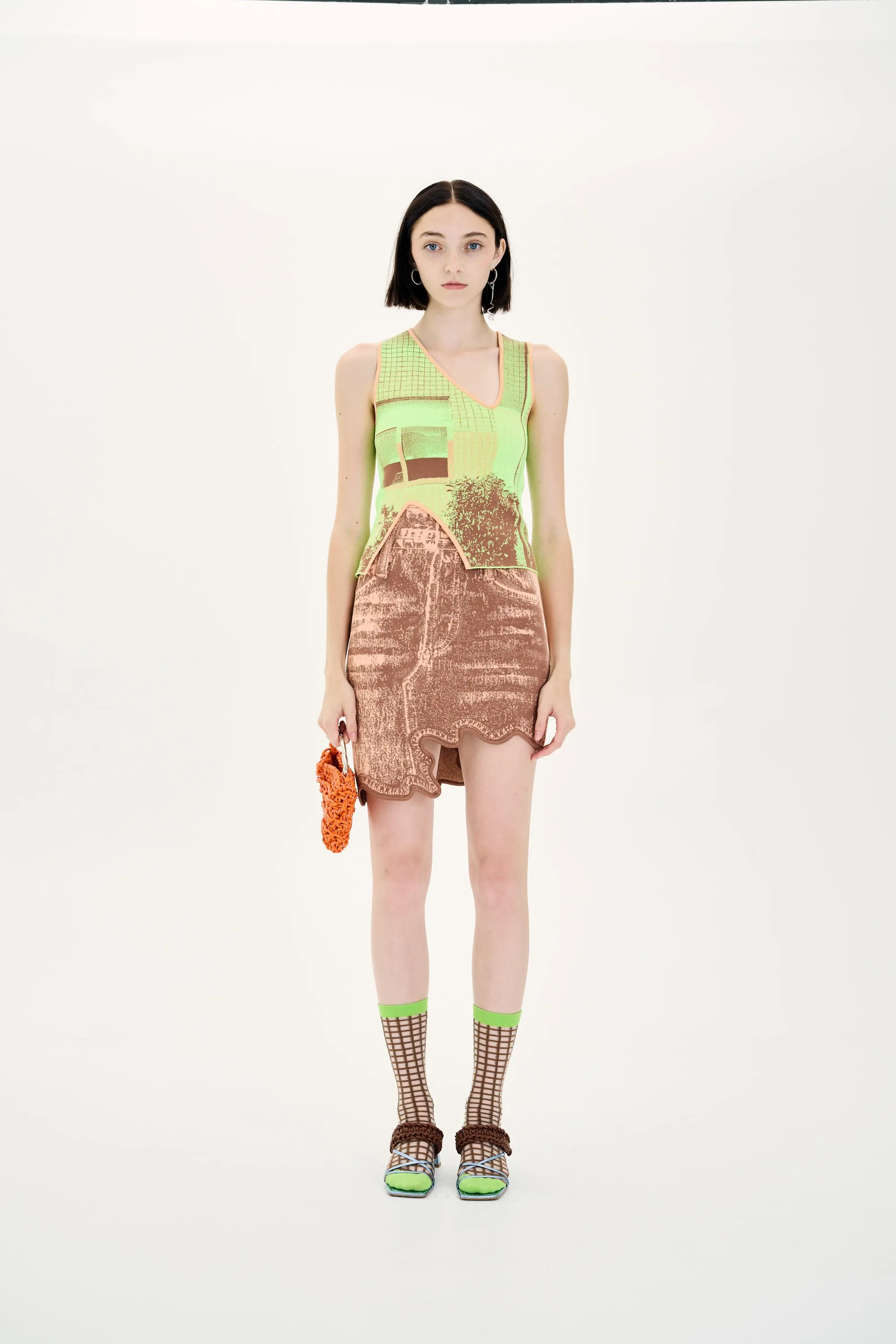 LINDSAY FAKE DENIM WAVY MINI SKIRT sold by PH5 product image thumbnail 4