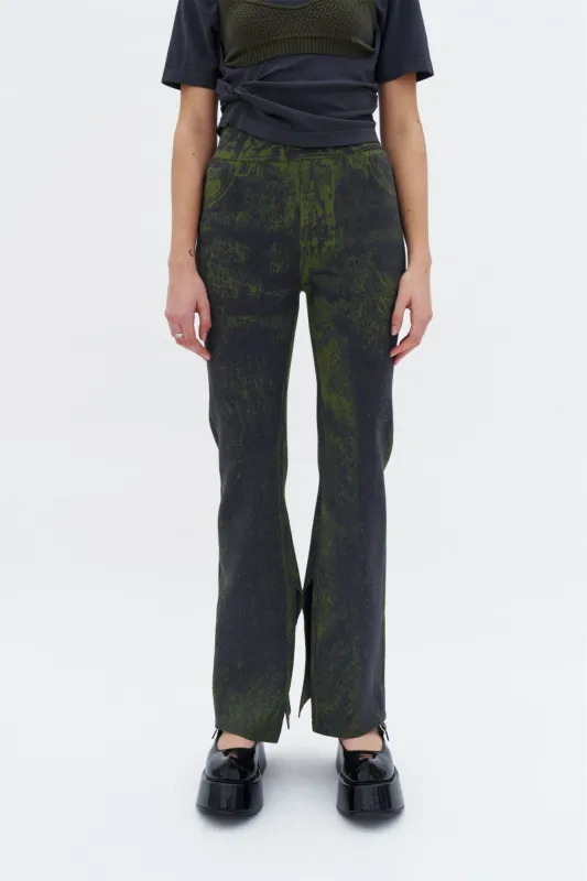 TOBY SKINNY FAKE DENIM PANTS WITH SLIT made by PH5