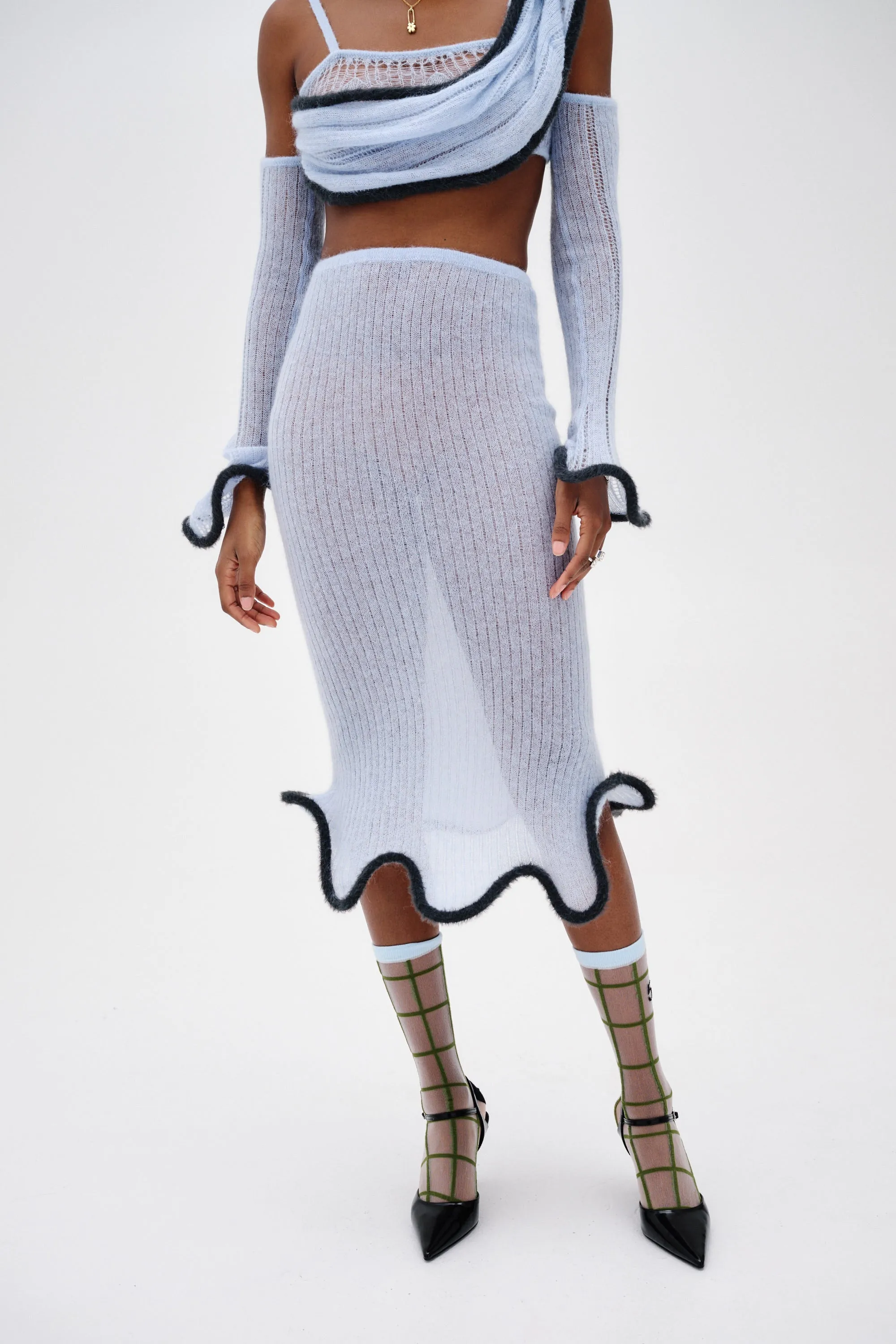 GINNY ALPACA WAVY MIDI SKIRT sold by PH5