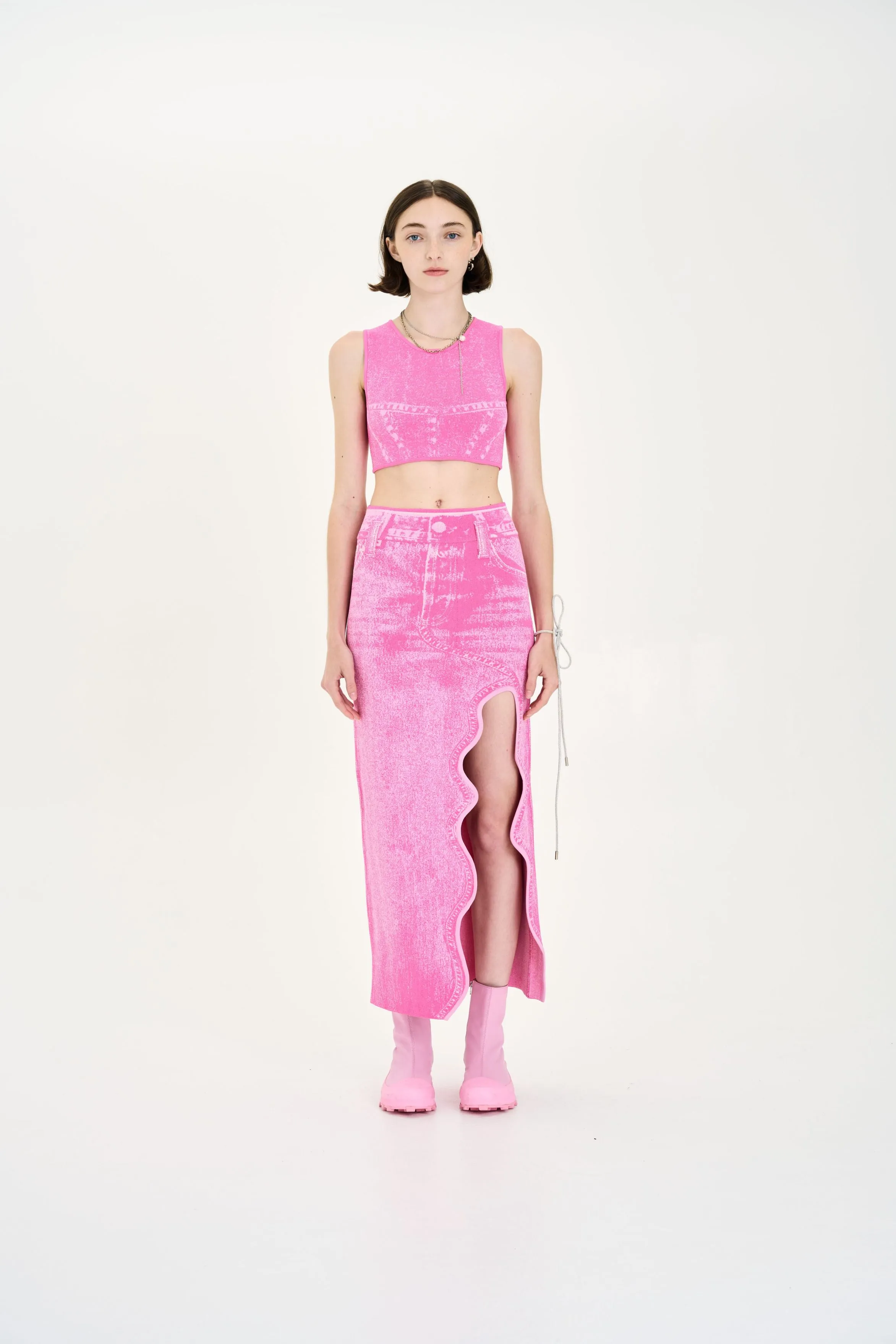 LILLIAN DENIM PRINT CROPPED TOP sold by PH5 product image thumbnail 2
