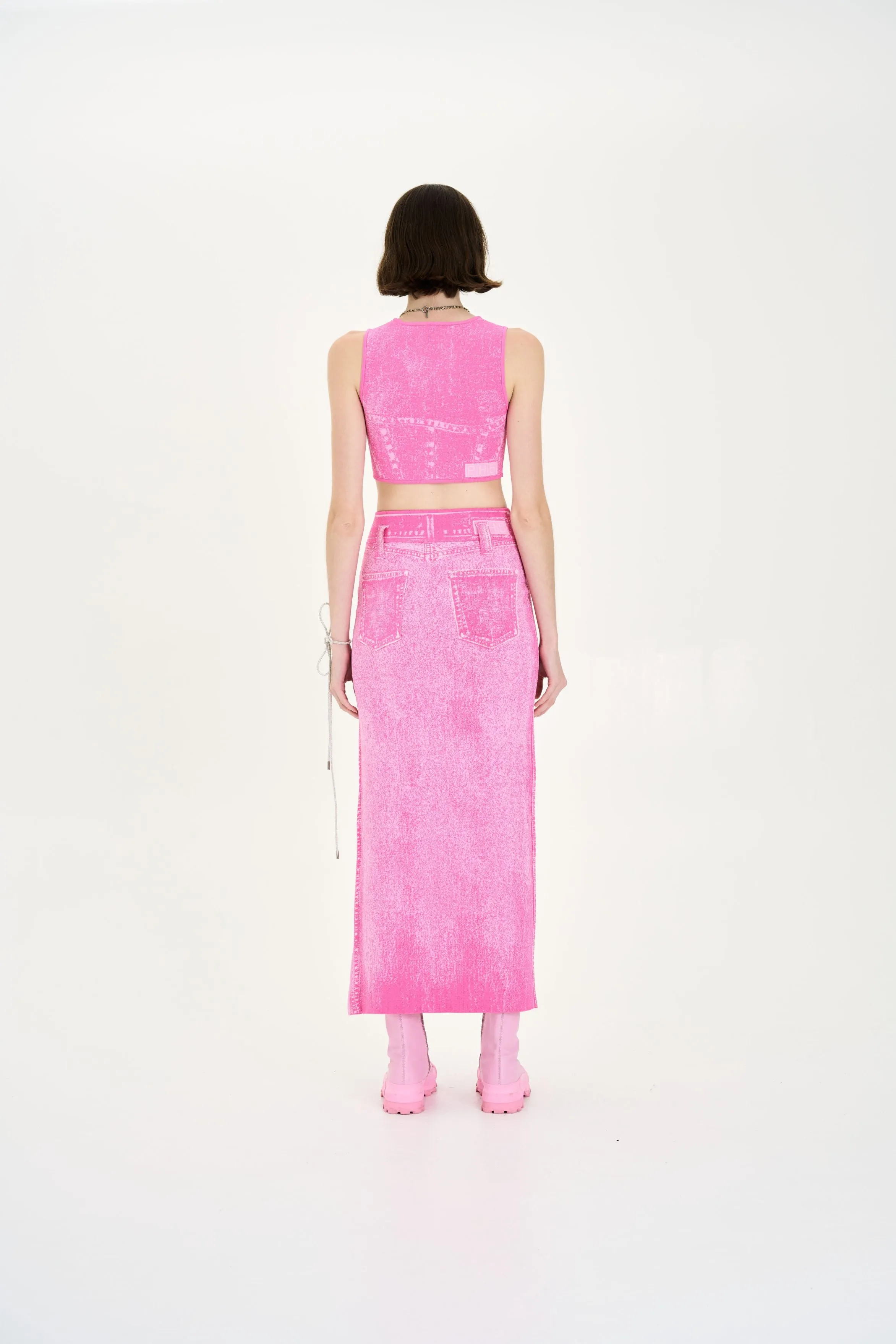 LILLIAN DENIM PRINT CROPPED TOP sold by PH5 product image thumbnail 4
