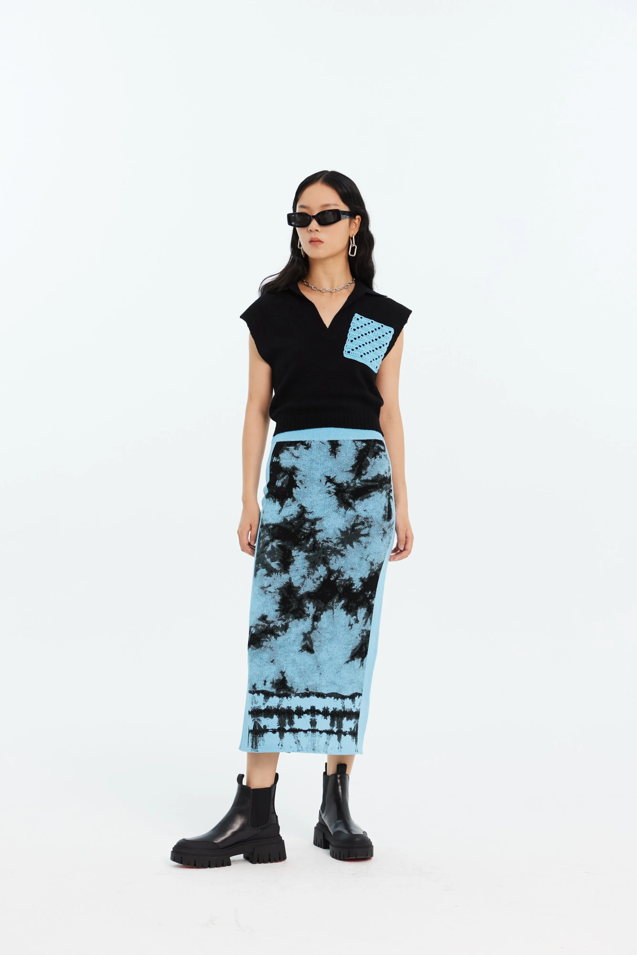 REESE ECO "TIE DYE" MIDI SKIRT sold by PH5