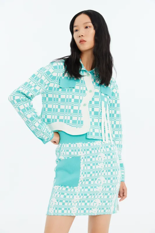 TRACY ECO PLAID JACKET WITH WAVY PLACKET made by PH5
