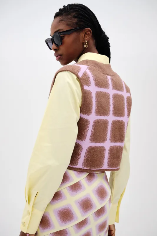 REYNOLDS PLAID CROPPED VEST sold by PH5