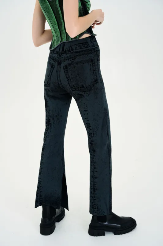 HAZEL DENIM PRINT SKINNY JEANS WITH SLIT made by PH5