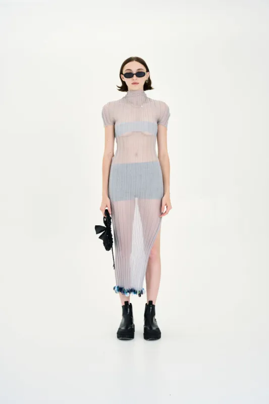 ERICA ORGANZA PLEATED SHEER DRESS made by PH5