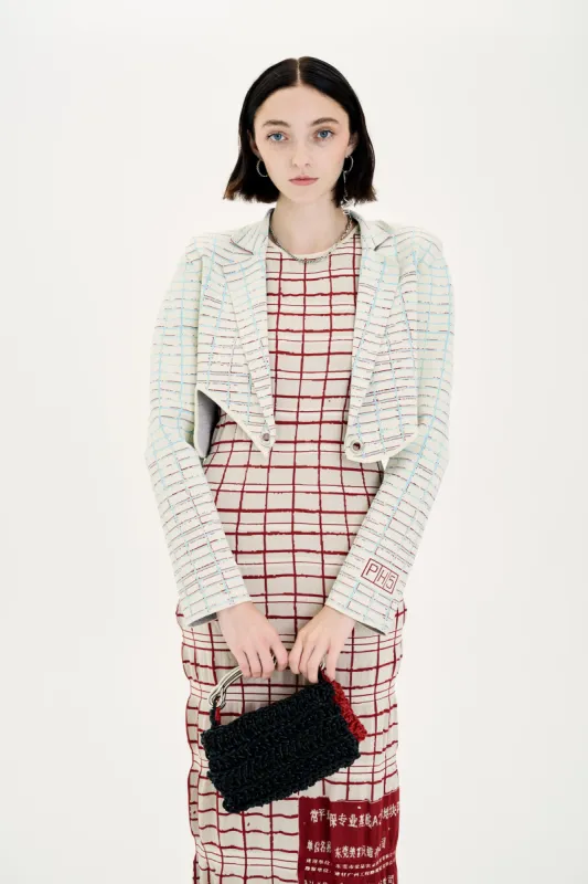 ORCHID PLAID PRINT CROPPED JACKET made by PH5