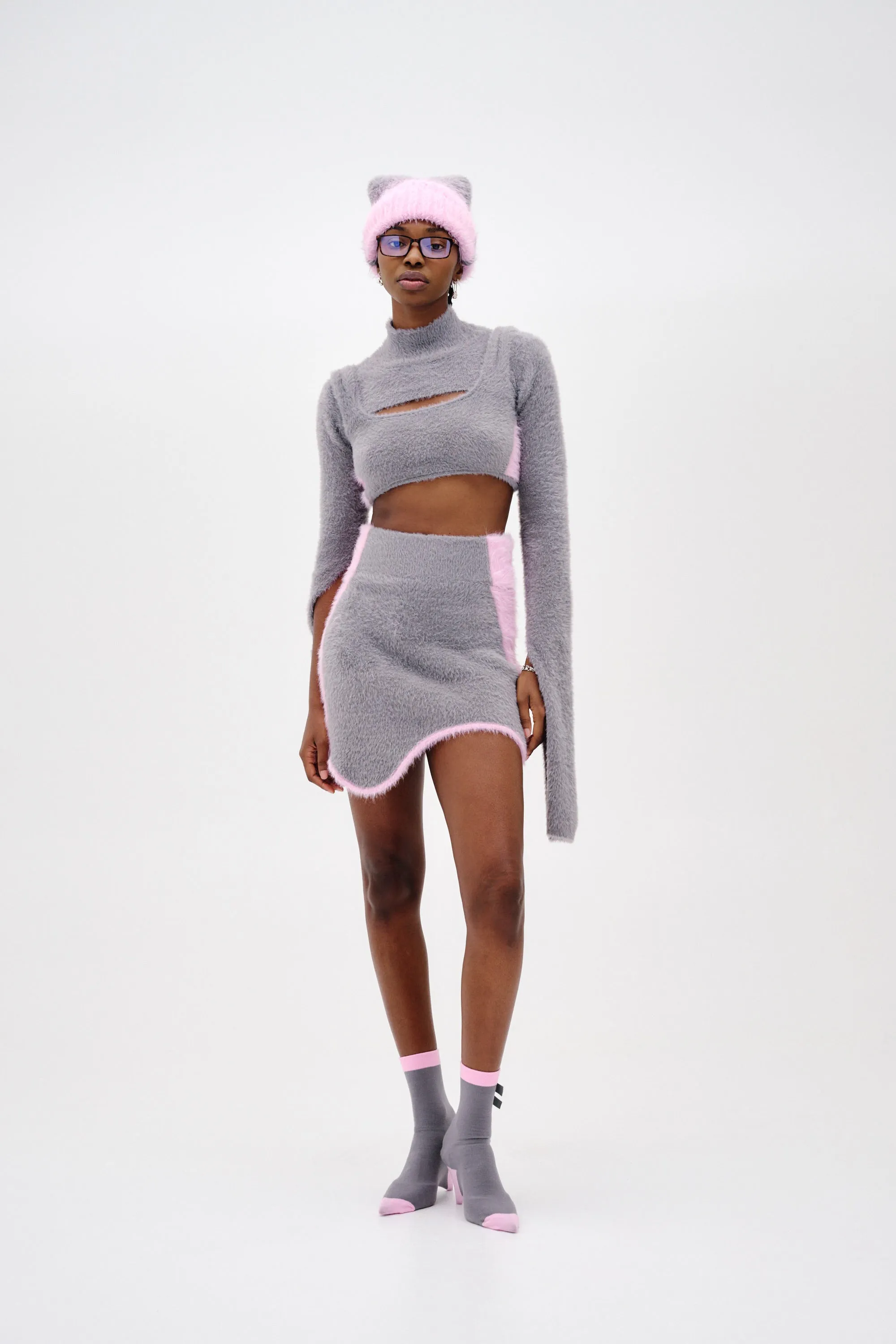 USHER FAUX FUR WAVY MINI SKIRT sold by PH5 product image thumbnail 2