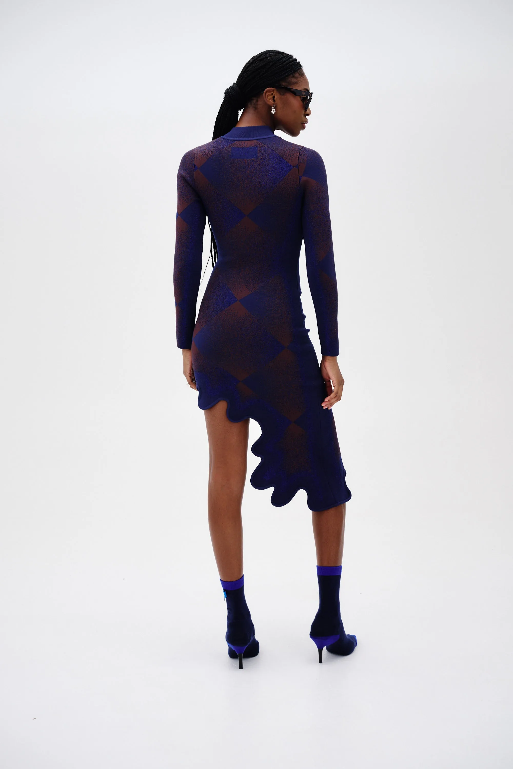 DOBBY LONG SLEEVE WAVY PLAID DRESS sold by PH5 product image thumbnail 5