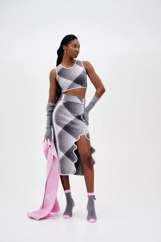 HOLLY MIDI PLAID SKIRT made by PH5