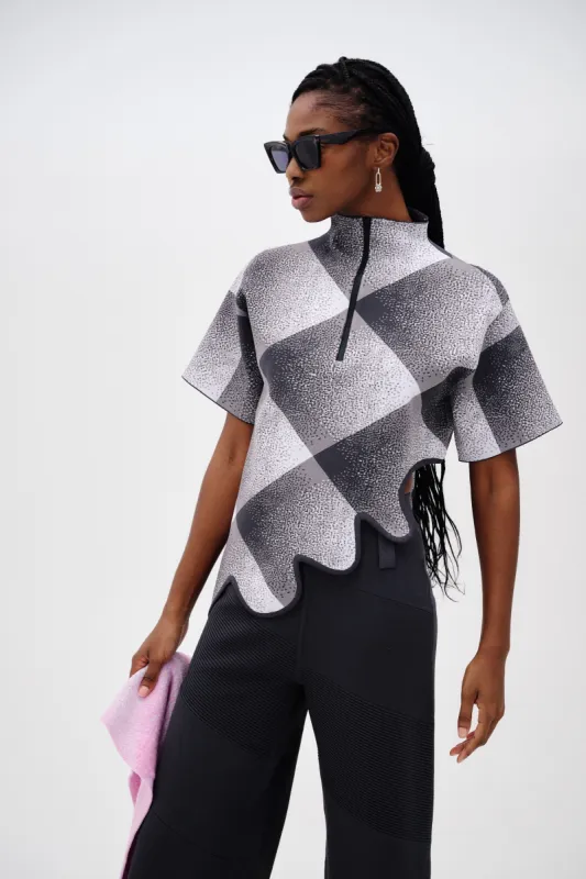 MARGOT PLAID TOP WITH WAVY HEM made by PH5