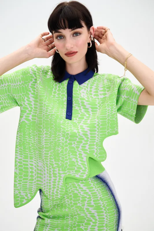 EBONY WAVY POLO SHIRT sold by PH5