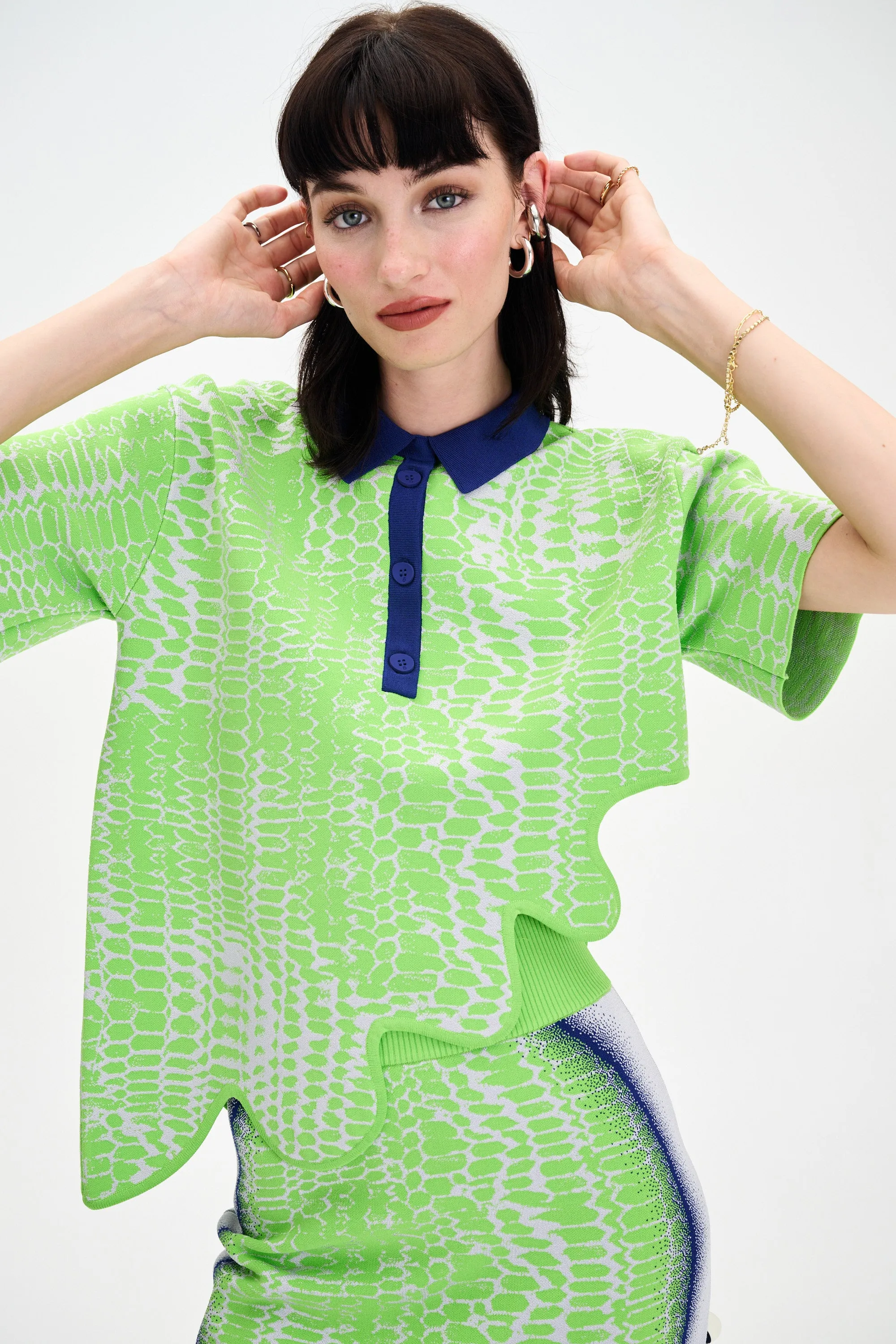 EBONY WAVY POLO SHIRT sold by PH5