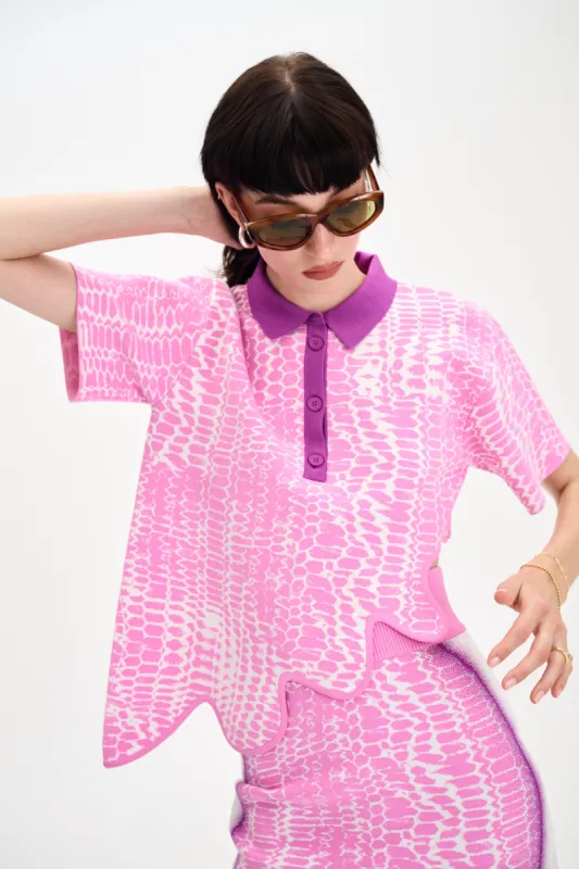 EBONY WAVY POLO SHIRT sold by PH5