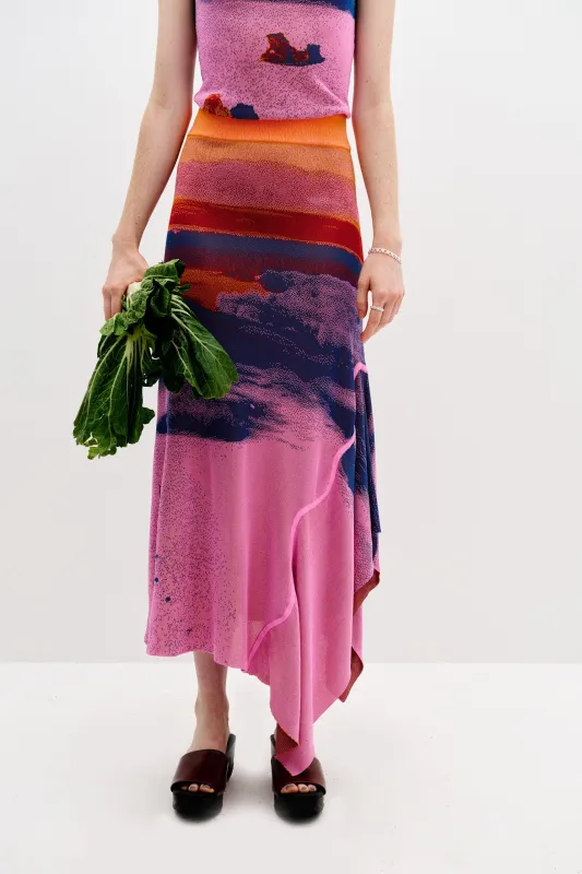 HOYA LAKE PRINT MIDI SKIRT sold by PH5