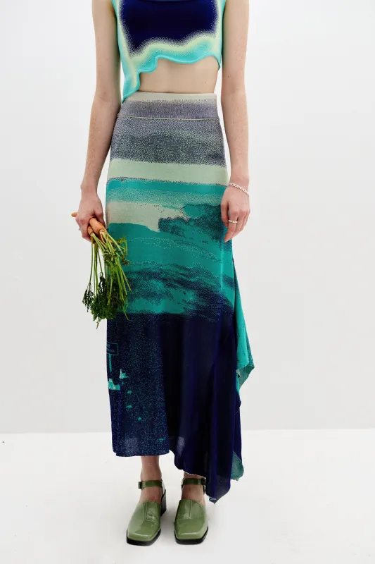 HOYA LAKE PRINT MIDI SKIRT sold by PH5