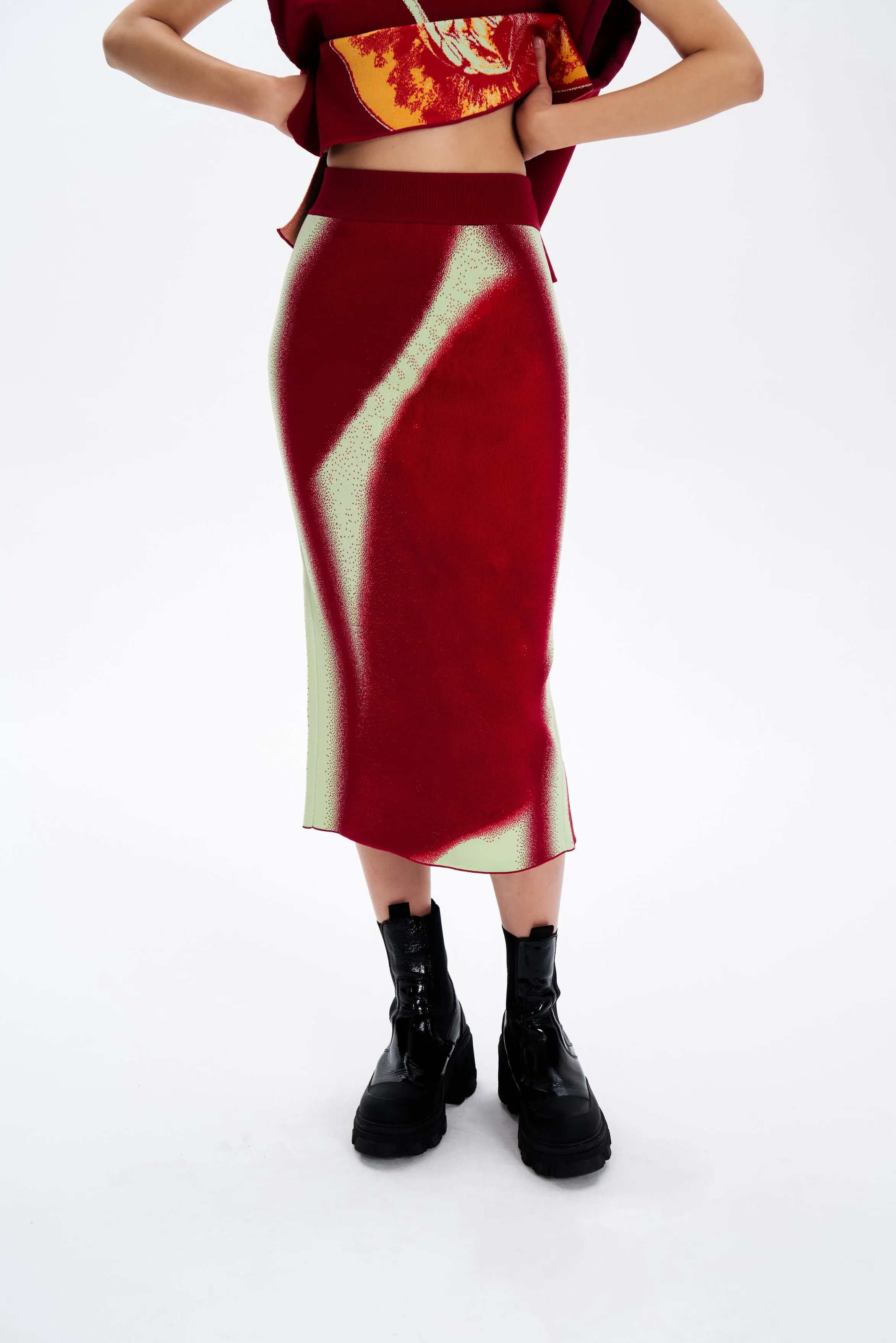 SOPHIE CHERRY PRINT MIDI SKIRT sold by PH5