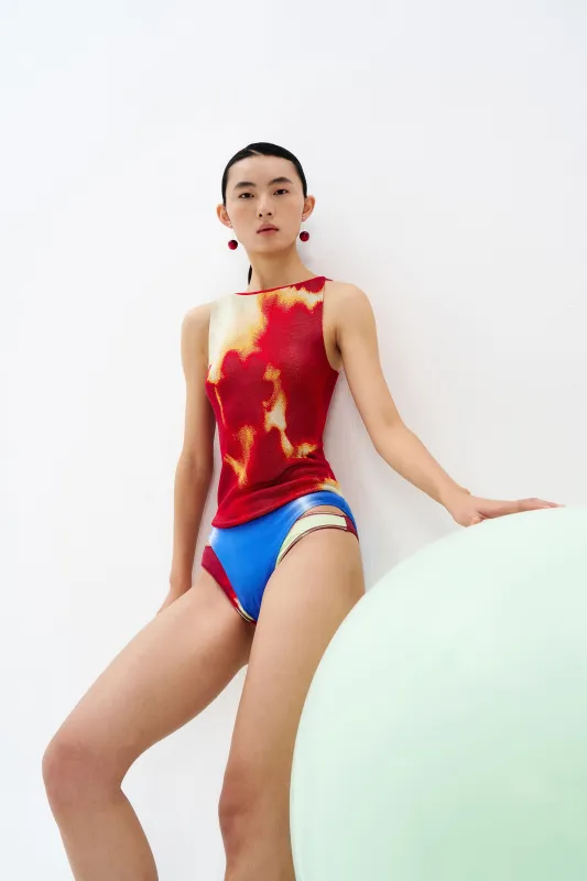 CLAIRE TIE-DYE BOATNECK TANK sold by PH5