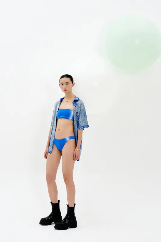 ASHER OVERSIZED DENIM PRINT POLO sold by PH5