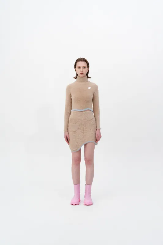 ELARA ECO FAUX FUR CROPPED TURTLENECK PULLOVER made by PH5