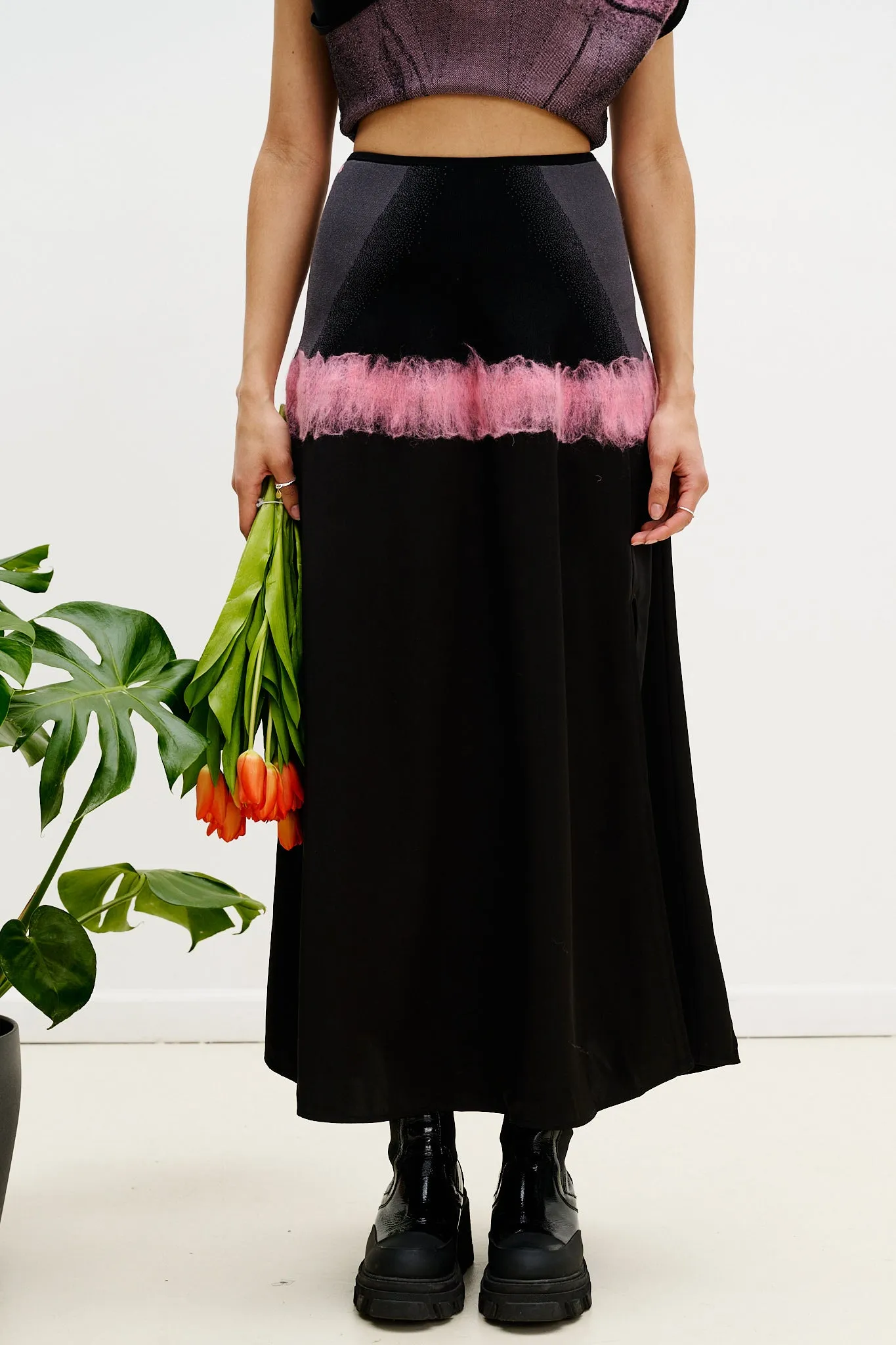 ZINYA NEEDLE PUNCH MAXI SKIRT sold by PH5