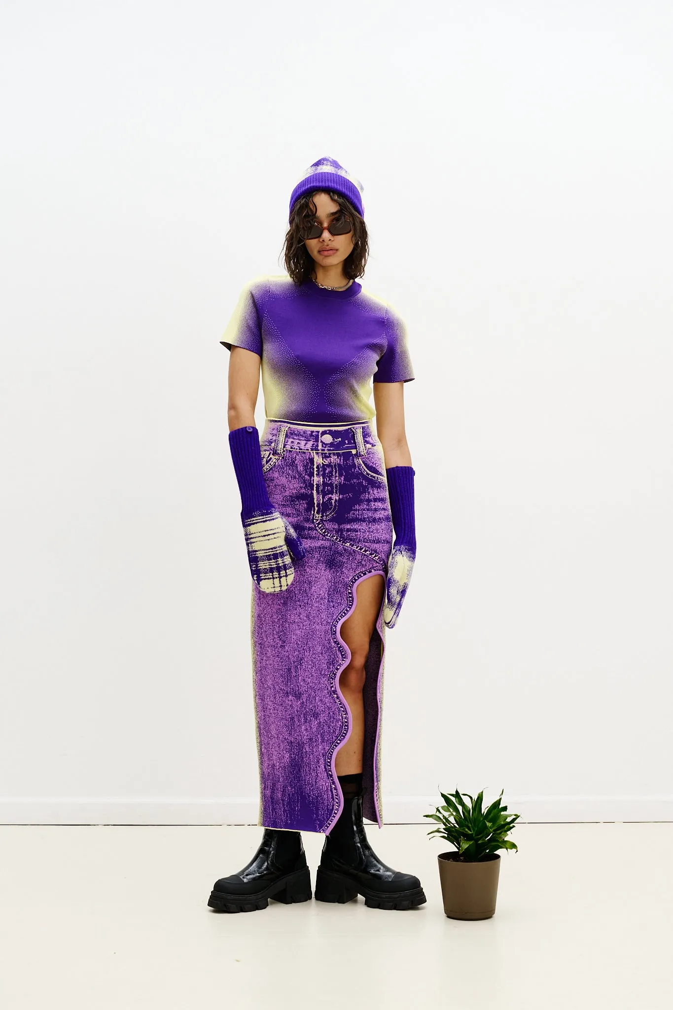 LILY WAVY MIDI DENIM SKIRT sold by PH5 product image thumbnail 3