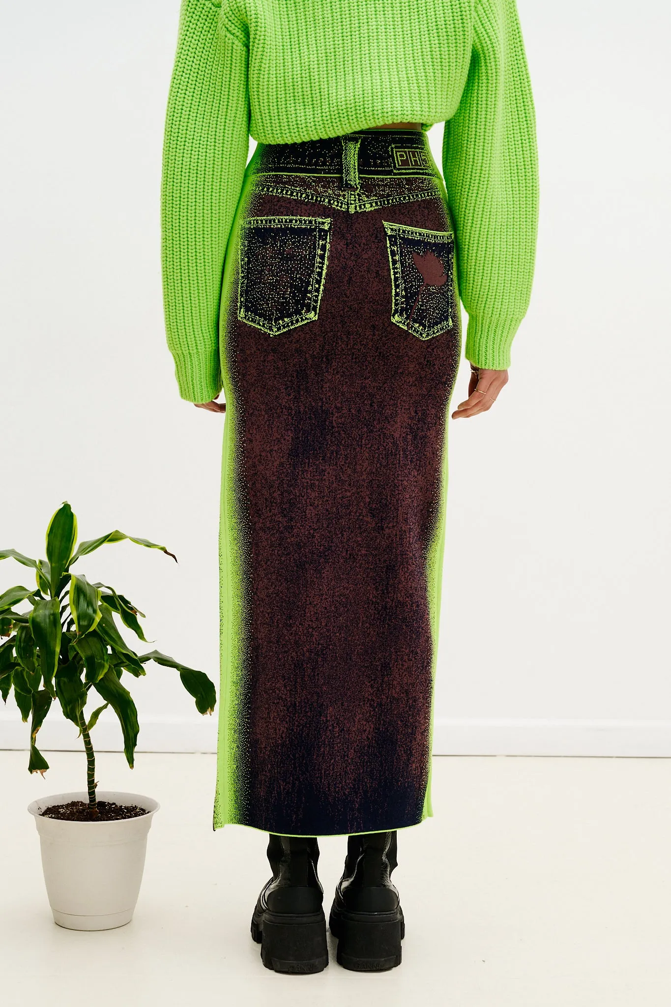 LILY WAVY MIDI DENIM SKIRT sold by PH5 product image thumbnail 3