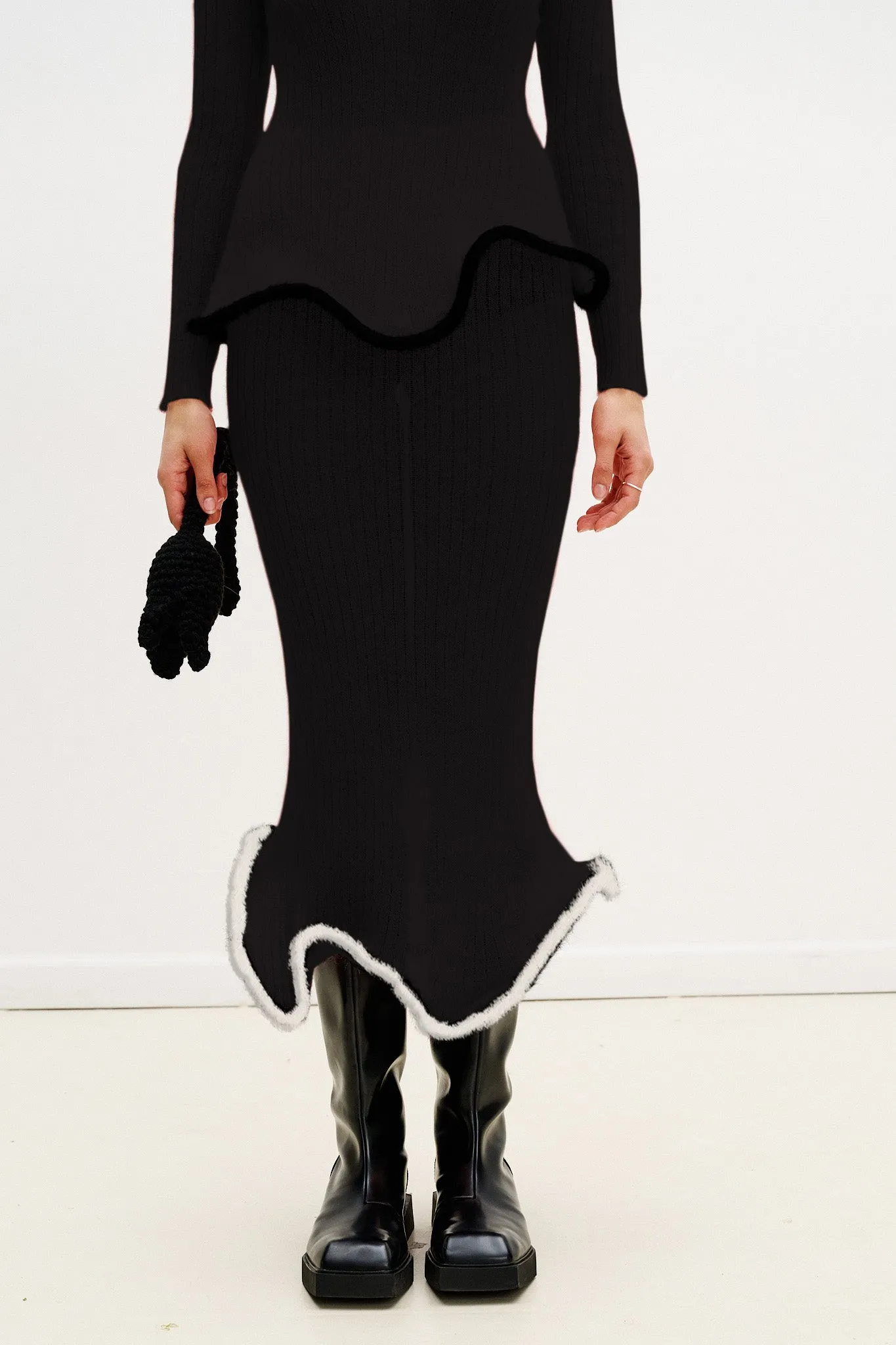 GINNY ALPACA WAVY MIDI SKIRT sold by PH5