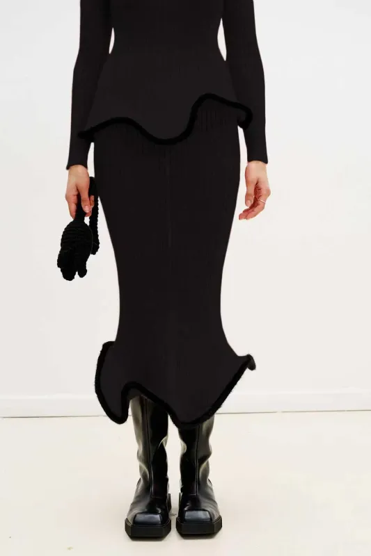 GINNY ALPACA WAVY MIDI SKIRT sold by PH5
