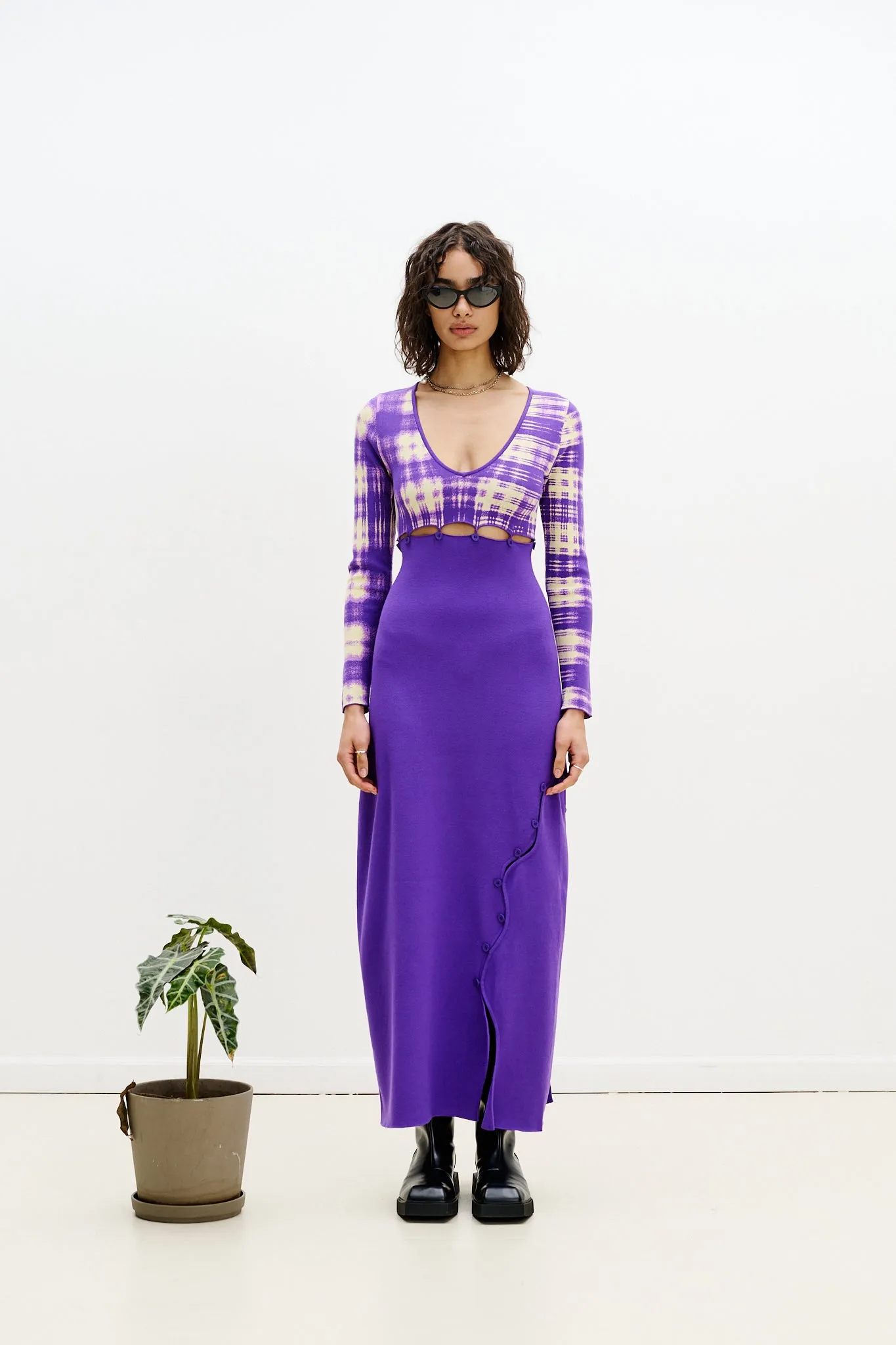 ROSIE COLORBLOCK V-NECK LONG DRESS sold by PH5