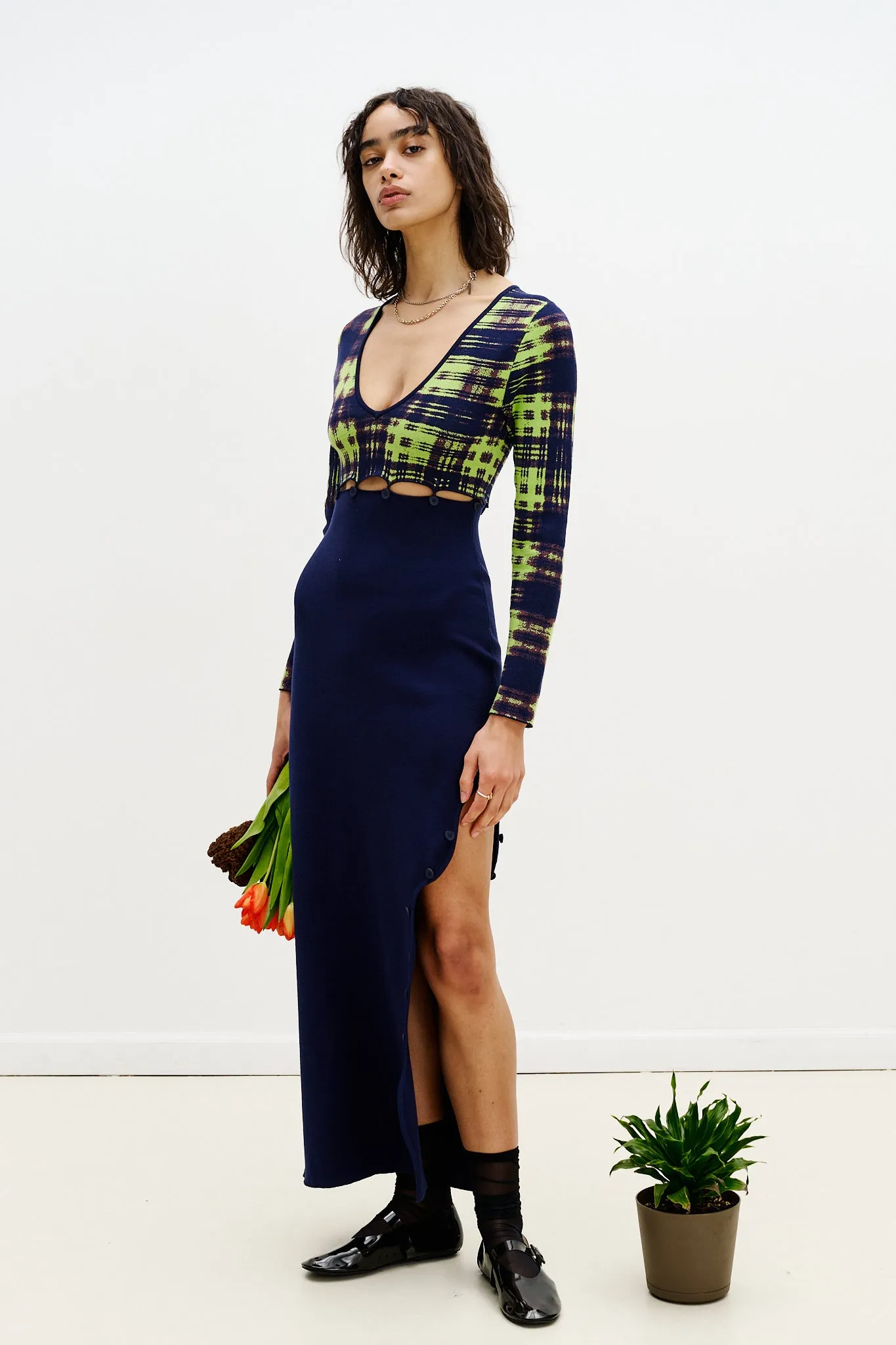 ROSIE COLORBLOCK V-NECK LONG DRESS sold by PH5 product image thumbnail 3