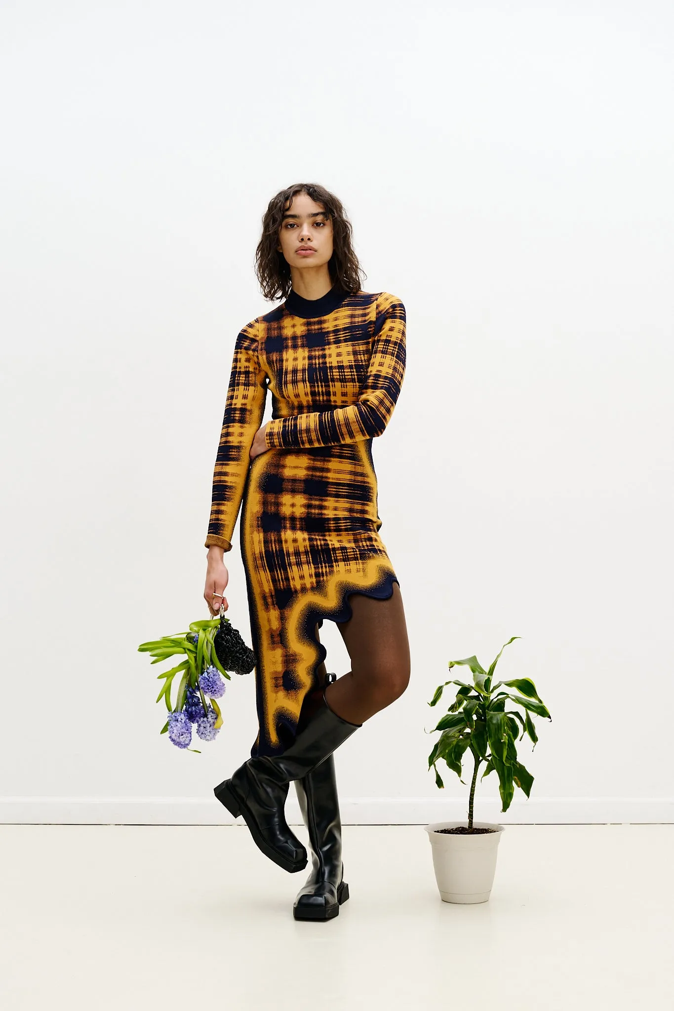 DOBBY LONG SLEEVE WAVY DRESS sold by PH5 product image thumbnail 4