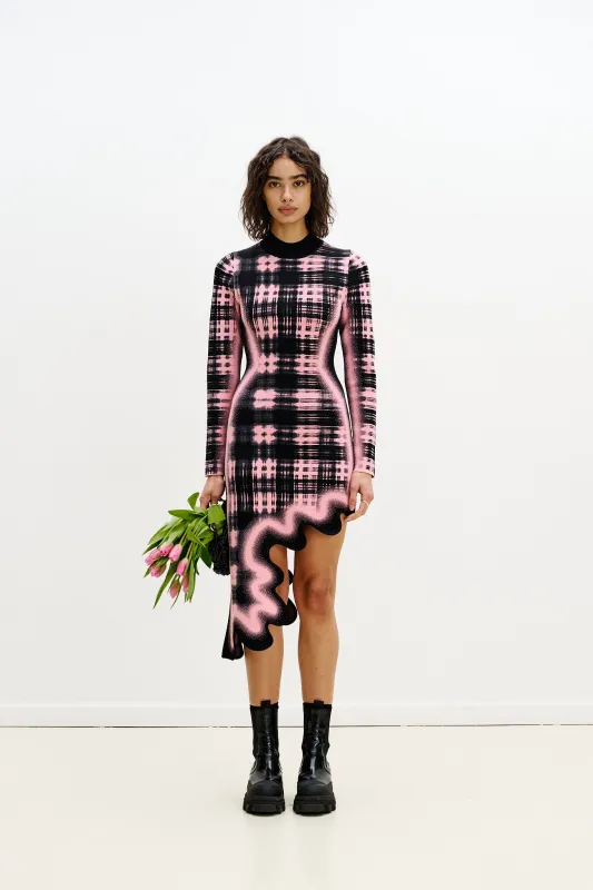 DOBBY LONG SLEEVE WAVY DRESS sold by PH5