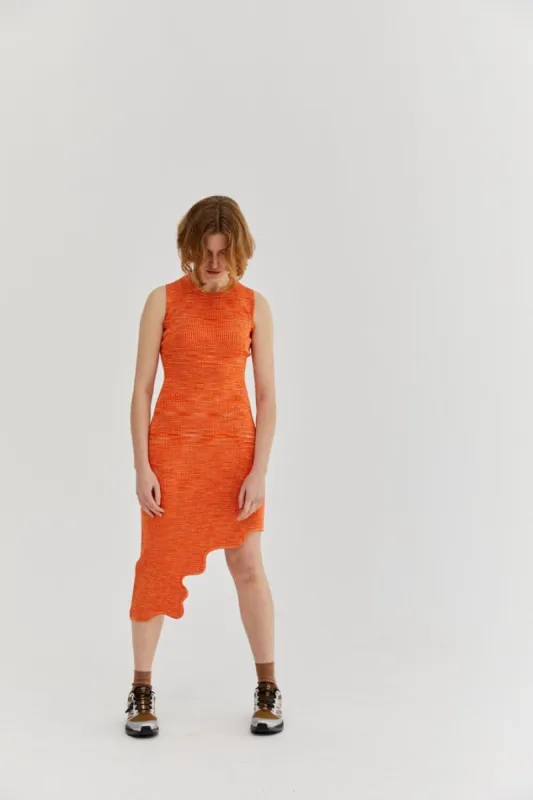 Hannah Silky Asymmetric Wavy Dress made by PH5