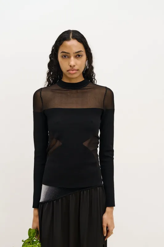 BLENNY LONG SLEEVE SHEER PULLOVER sold by PH5