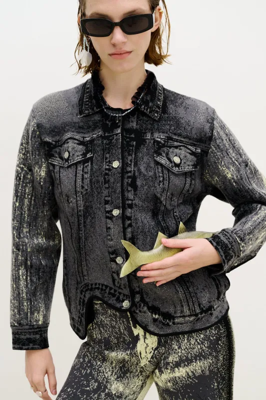 HANA DENIM PRINT OVERSIZED JACKET sold by PH5