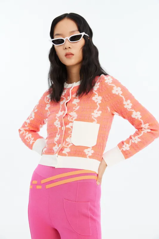 STEVIE FLORAL STITCH ECO CARDIGAN made by PH5