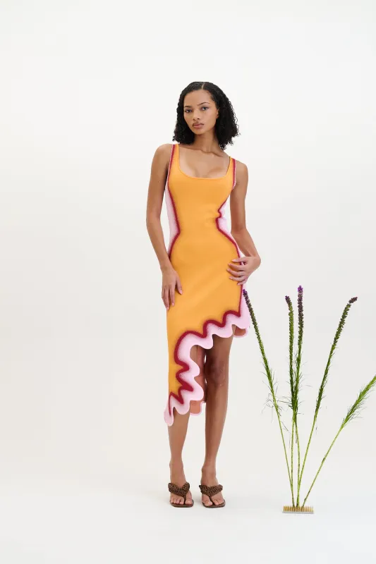 ASTER REVERSIBLE WAVY ASYMMETRIC DRESS sold by PH5