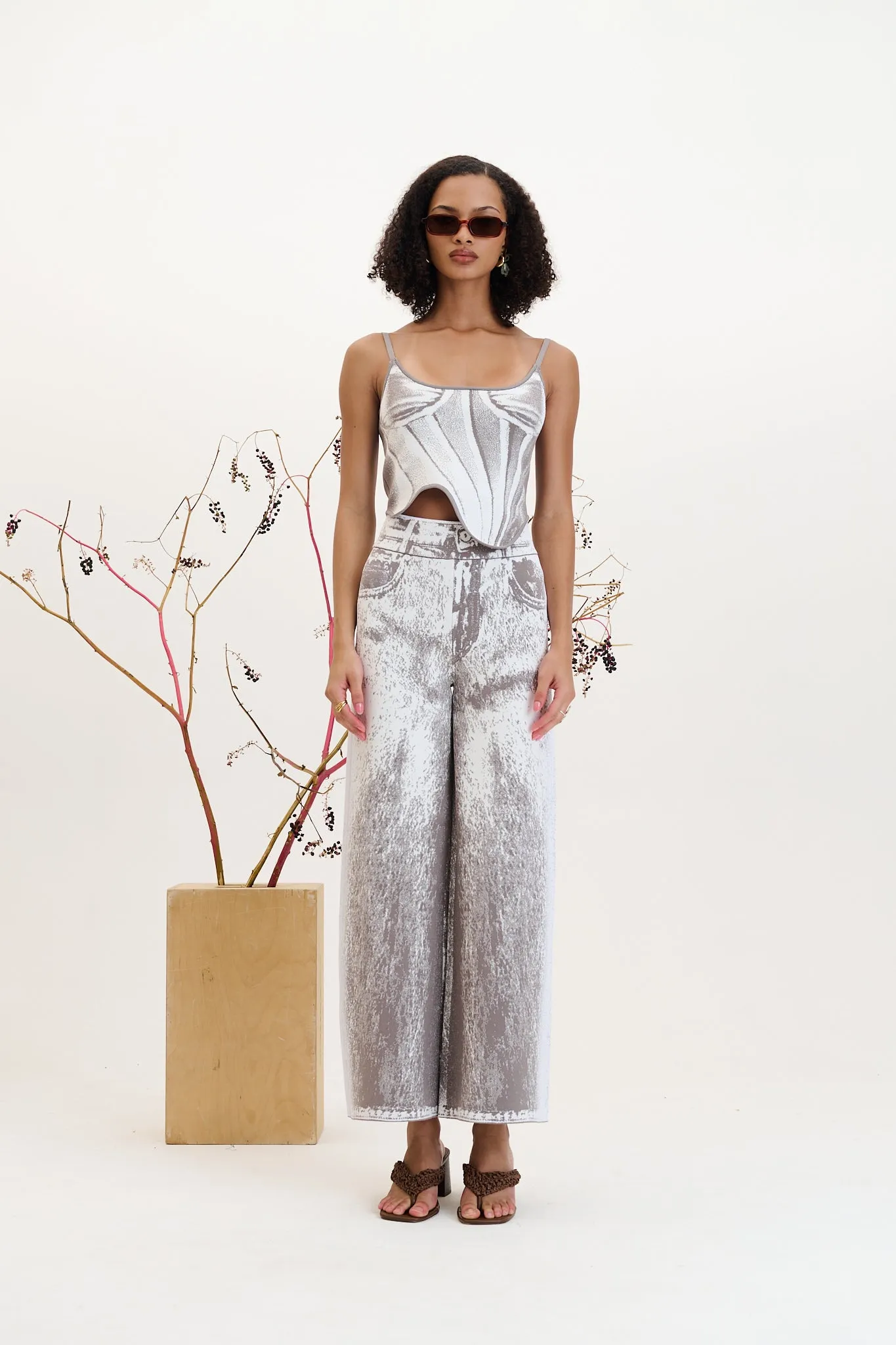 MILA DENIM PRINT TANK TOP sold by PH5 product image thumbnail 2