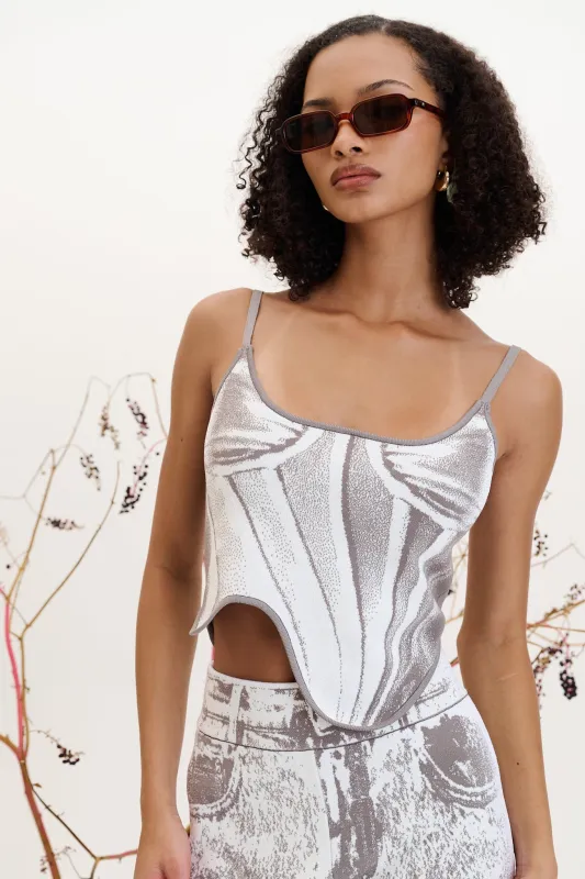 MILA DENIM PRINT TANK TOP made by PH5