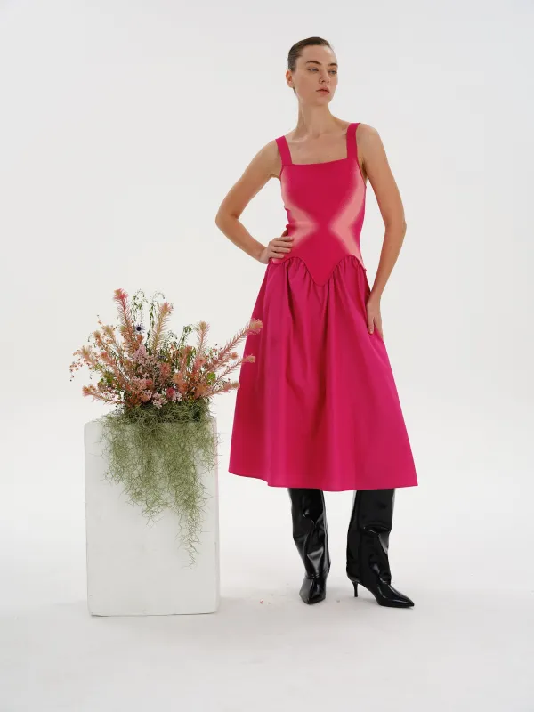 MUSHU MIXED MEDIA LONG DRESS made by PH5